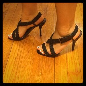 - Nine West open toe high heels